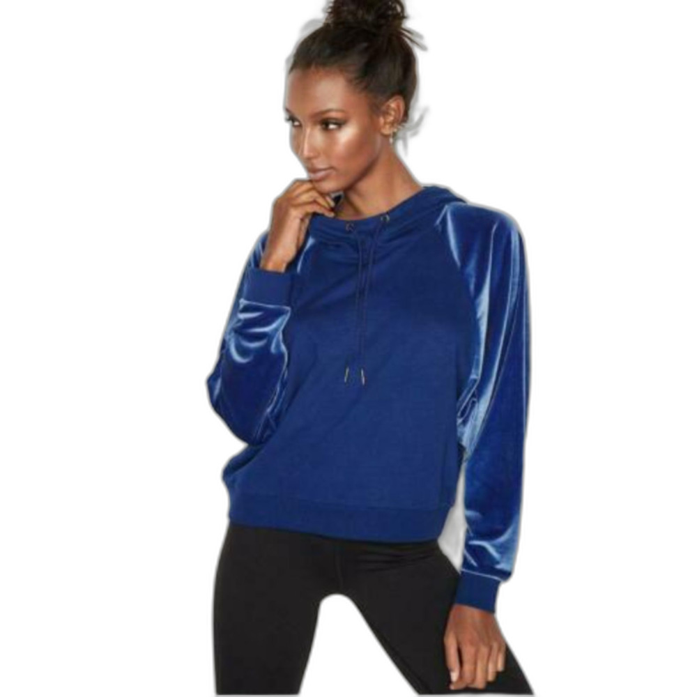 Victoria Sport Velour Hooded Pullover Sweatshirt Sz Medium NWOT